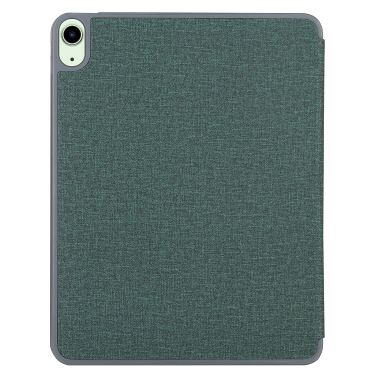 Mutural YASHI Series TPU + PU Cloth Pattern Texture Horizontal Flip Leather Case with Three-folding Holder & Pen Slot & Wake-up / Sleep Function For iPad Air 2022 / 2020 10.9(Green) - free shipping - PMc TechLife - Order now!
