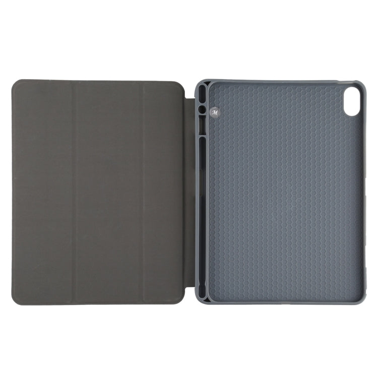 Mutural YASHI Series TPU + PU Cloth Pattern Texture Horizontal Flip Leather Case with Three-folding Holder & Pen Slot & Wake-up / Sleep Function For iPad Air 2022 / 2020 10.9(Green) - free shipping - PMc TechLife - Order now!
