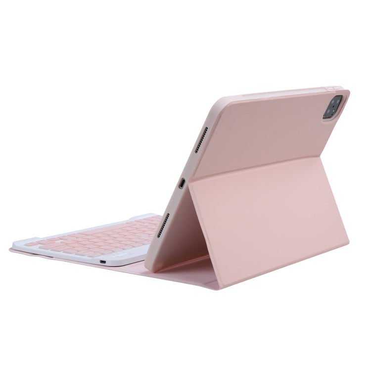 C-11B Detachable Candy Color Bluetooth Keyboard Leather Tablet Case with Pen Slot & Holder for iPad Pro 11 2022 / 2021 / Air 5 / Air 4 (Pink) - For iPad Pro by PMC TechLife | Online Shopping South Africa | PMC TechLife | Buy Now Pay Later Mobicred