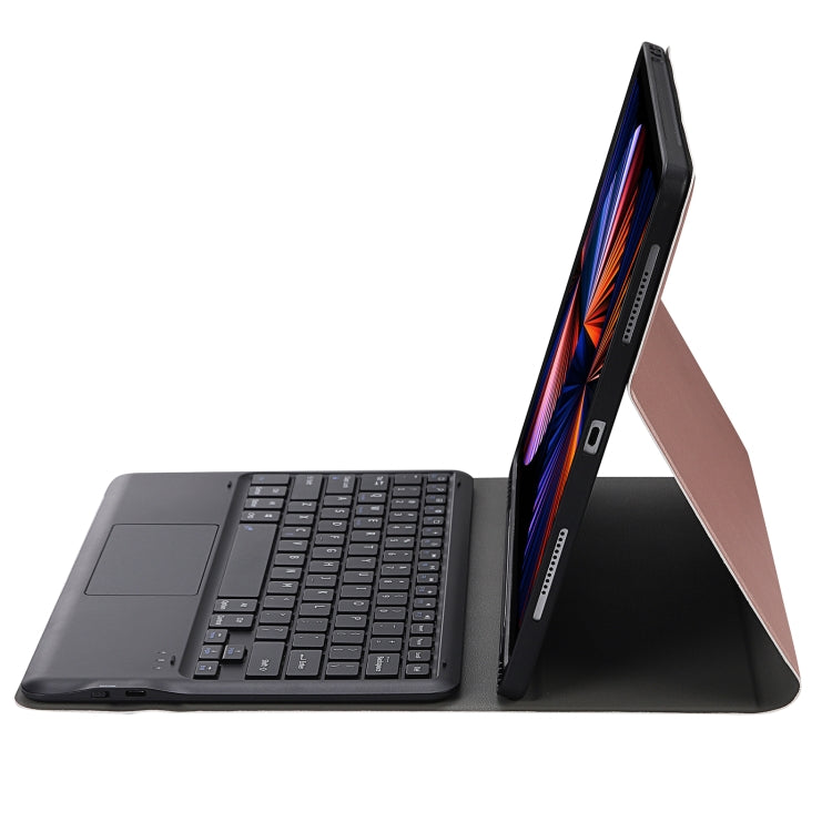 A12B-A Ultra-thin ABS Detachable Bluetooth Keyboard Tablet Case with Touchpad & Pen Slot & Holder for iPad Pro 12.9 2021 / 2020 / 2018 (Rose Gold) - For iPad Pro by PMC TechLife | Online Shopping South Africa | PMC TechLife