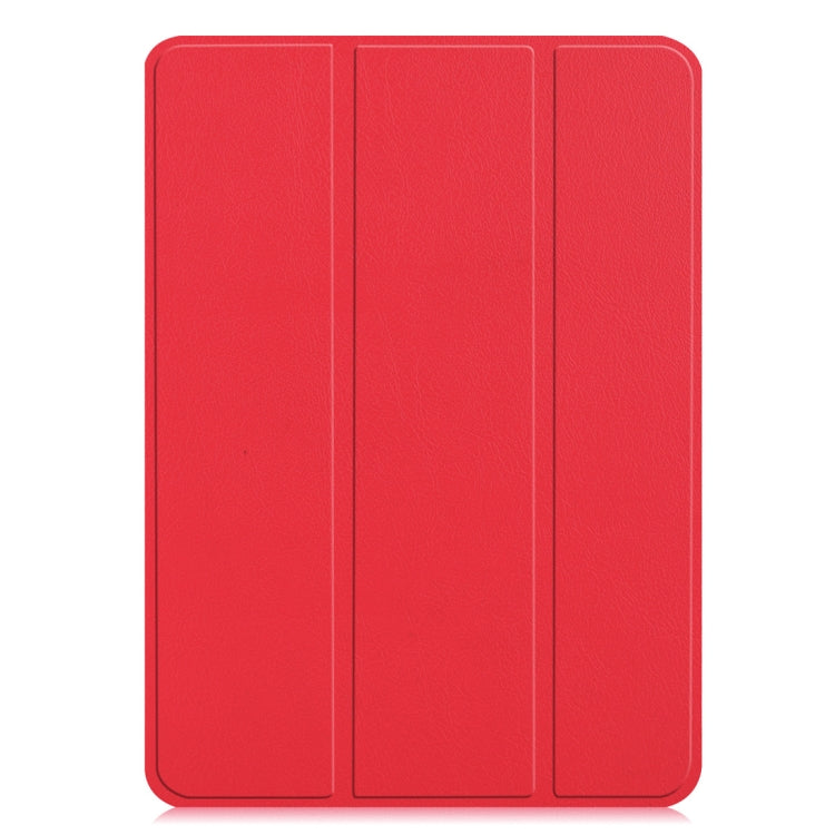 Custer Texture Horizontal Flip PU Leather Case for iPad Air 13 2024 / iPad Pro 12.9 inch (2018), with Three-folding Holder & Sleep / Wake-up Function(Red) - iPad Pro 12.9 (2018) Cases by PMC TechLife | Online Shopping South Africa | PMC TechLife | Buy Now Pay Later Mobicred