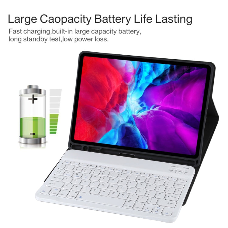 TG11B Detachable Bluetooth White Keyboard + Microfiber Leather Tablet Case for iPad Pro 11 inch (2020), with Pen Slot & Holder (Black) - For iPad Pro by PMC TechLife | Online Shopping South Africa | PMC TechLife