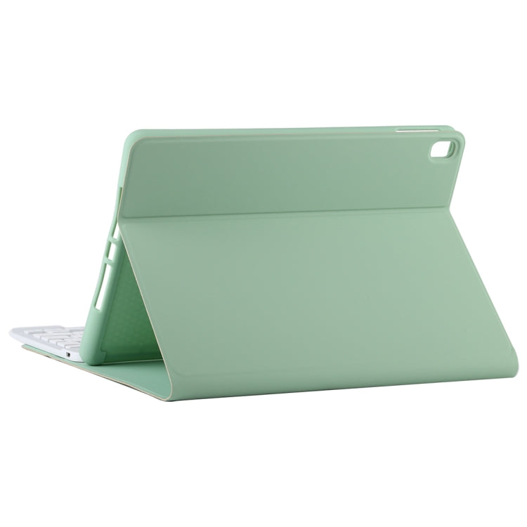 TG11B Detachable Bluetooth White Keyboard + Microfiber Leather Tablet Case for iPad Pro 11 inch (2020), with Pen Slot & Holder (Green) - For iPad Pro by PMC TechLife | Online Shopping South Africa | PMC TechLife