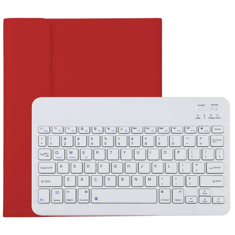 TG11B Detachable Bluetooth White Keyboard + Microfiber Leather Tablet Case for iPad Pro 11 inch (2020), with Pen Slot & Holder (Red) - free shipping - PMC TechLife - Order now!