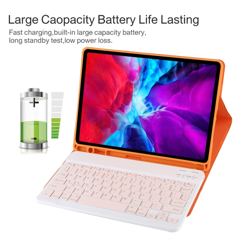 TG11B Detachable Bluetooth Pink Keyboard + Microfiber Leather Tablet Case for iPad Pro 11 inch (2020), with Pen Slot & Holder (Orange) - For iPad Pro by PMC TechLife | Online Shopping South Africa | PMC TechLife