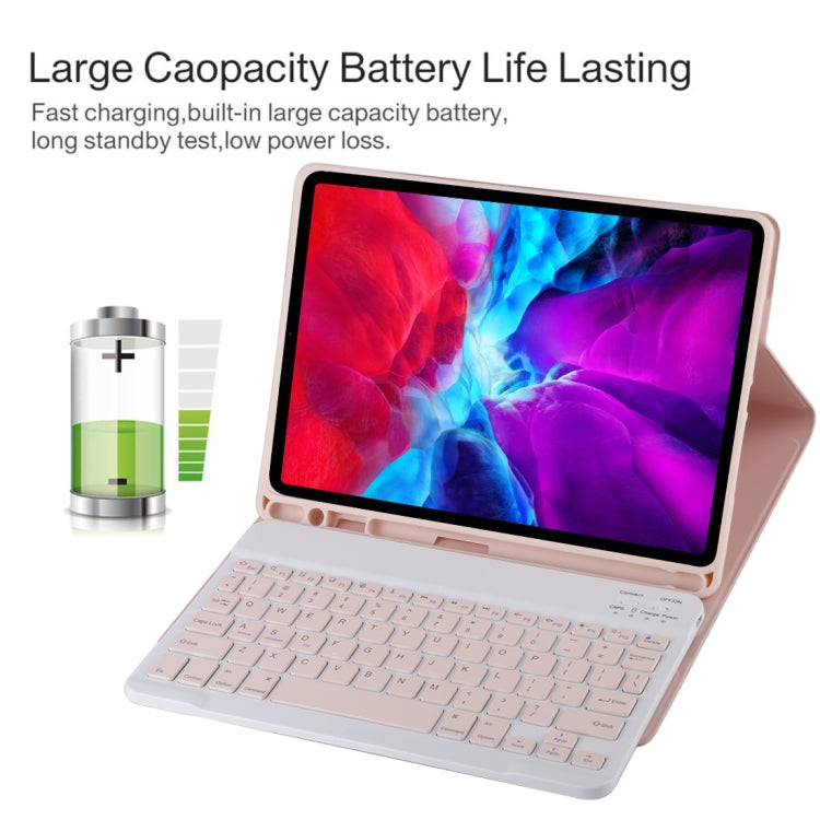 TG11B Detachable Bluetooth Pink Keyboard + Microfiber Leather Tablet Case for iPad Pro 11 inch (2020), with Pen Slot & Holder (Pink) - For iPad Pro by PMC TechLife | Online Shopping South Africa | PMC TechLife