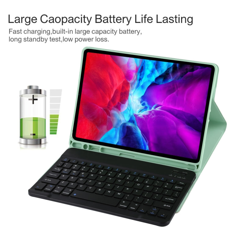 TG11B Detachable Bluetooth Black Keyboard + Microfiber Leather Tablet Case for iPad Pro 11 inch (2020), with Pen Slot & Holder (Green) - free shipping - PMC TechLife - Order now!