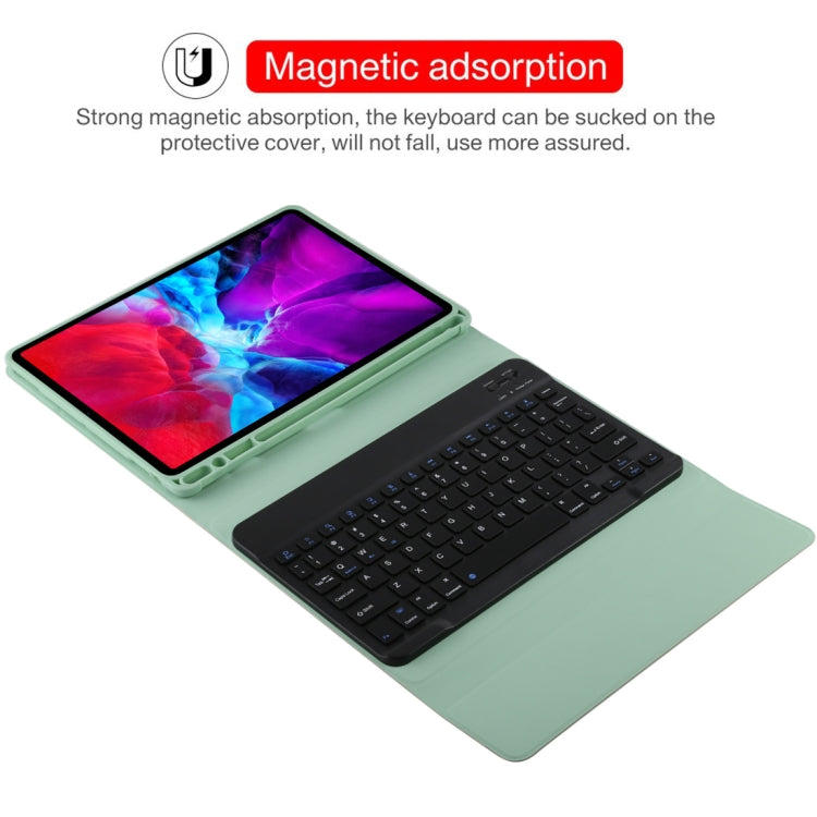 TG11B Detachable Bluetooth Black Keyboard + Microfiber Leather Tablet Case for iPad Pro 11 inch (2020), with Pen Slot & Holder (Green) - free shipping - PMC TechLife - Order now!