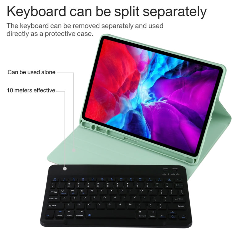 TG11B Detachable Bluetooth Black Keyboard + Microfiber Leather Tablet Case for iPad Pro 11 inch (2020), with Pen Slot & Holder (Green) - free shipping - PMC TechLife - Order now!