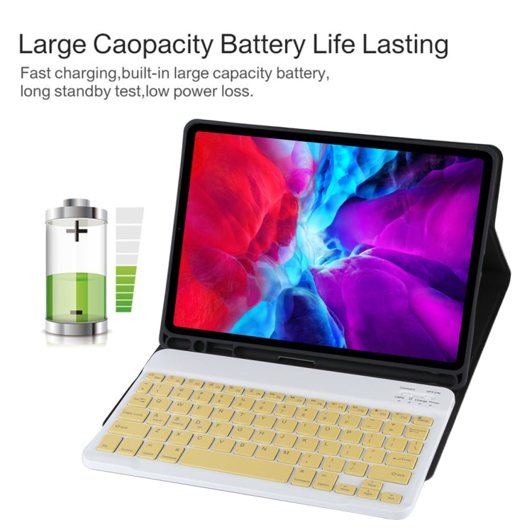 TG11B Detachable Bluetooth Yellow Keyboard + Microfiber Leather Tablet Case for iPad Pro 11 inch (2020), with Pen Slot & Holder (Black) - For iPad Pro by PMC TechLife | Online Shopping South Africa | PMC TechLife