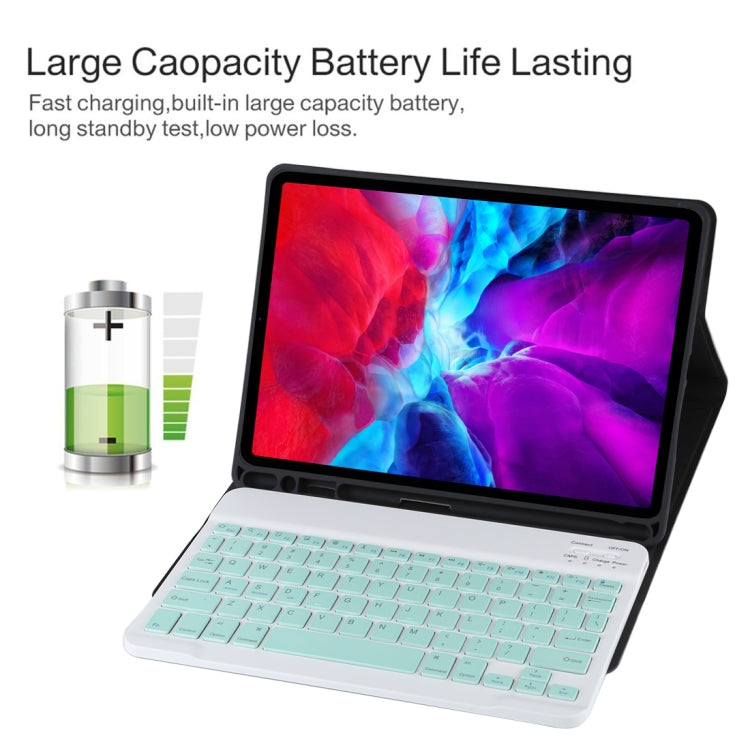 TG11B Detachable Bluetooth Green Keyboard + Microfiber Leather Tablet Case for iPad Pro 11 inch (2020), with Pen Slot & Holder (Black) - For iPad Pro by PMC TechLife | Online Shopping South Africa | PMC TechLife