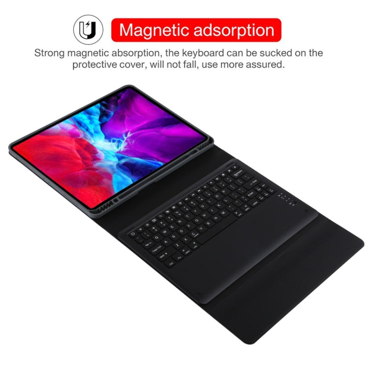 T129 Detachable Bluetooth Black Keyboard Microfiber Leather Tablet Case for iPad Pro 12.9 inch (2020), with Holder (Black) - For iPad Pro by PMC TechLife | Online Shopping South Africa | PMC TechLife