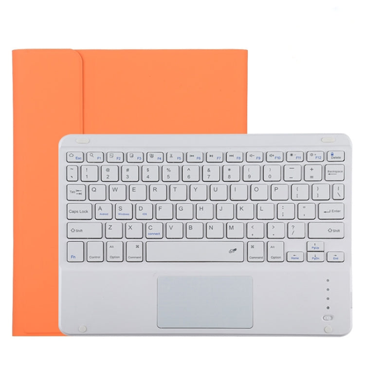 TG11BC Detachable Bluetooth White Keyboard Microfiber Leather Tablet Case for iPad Pro 11 inch (2020), with Touchpad & Pen Slot & Holder (Orange) - free shipping - PMC TechLife - Order now!