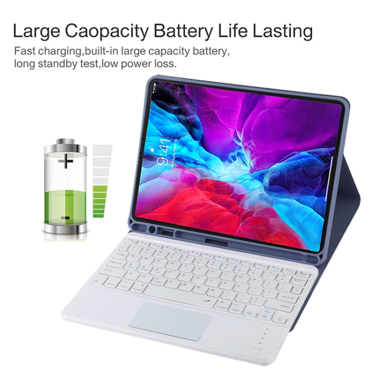 TG11BC Detachable Bluetooth White Keyboard Microfiber Leather Tablet Case for iPad Pro 11 inch (2020), with Touchpad & Pen Slot & Holder (Purple) - For iPad Pro by PMC TechLife | Online Shopping South Africa | PMC TechLife