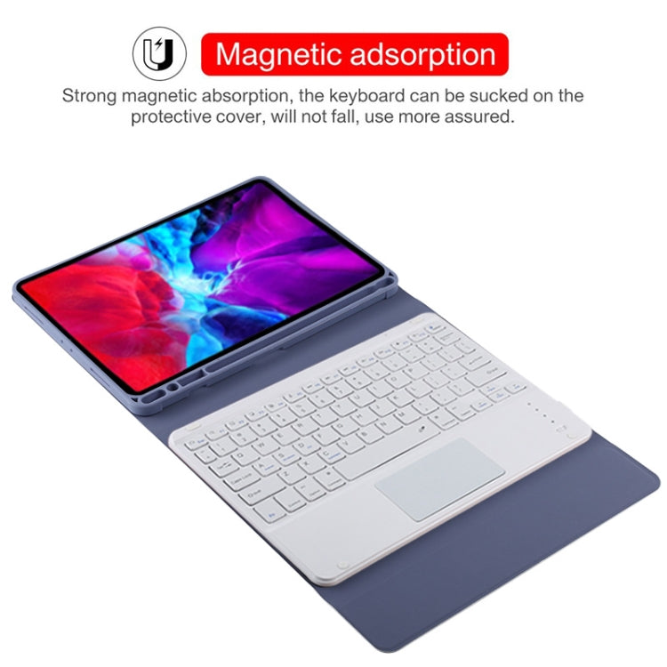 TG11BC Detachable Bluetooth White Keyboard Microfiber Leather Tablet Case for iPad Pro 11 inch (2020), with Touchpad & Pen Slot & Holder (Purple) - For iPad Pro by PMC TechLife | Online Shopping South Africa | PMC TechLife