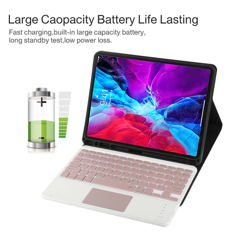 TG11BC Detachable Bluetooth Pink Keyboard Microfiber Leather Tablet Case for iPad Pro 11 inch (2020), with Touchpad & Pen Slot & Holder (Black) - For iPad Pro by PMC TechLife | Online Shopping South Africa | PMC TechLife