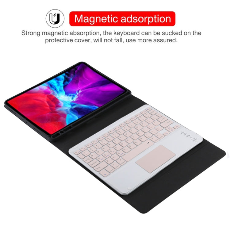 TG11BC Detachable Bluetooth Pink Keyboard Microfiber Leather Tablet Case for iPad Pro 11 inch (2020), with Touchpad & Pen Slot & Holder (Black) - For iPad Pro by PMC TechLife | Online Shopping South Africa | PMC TechLife