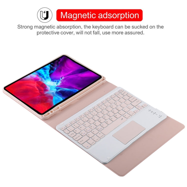 TG11BC Detachable Bluetooth Pink Keyboard Microfiber Leather Tablet Case for iPad Pro 11 inch (2020), with Touchpad & Pen Slot & Holder (Pink) - For iPad Pro by PMC TechLife | Online Shopping South Africa | PMC TechLife