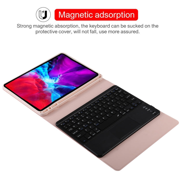 TG11BC Detachable Bluetooth Black Keyboard Microfiber Leather Tablet Case for iPad Pro 11 inch (2020), with Touchpad & Pen Slot & Holder (Pink) - For iPad Pro by PMC TechLife | Online Shopping South Africa | PMC TechLife