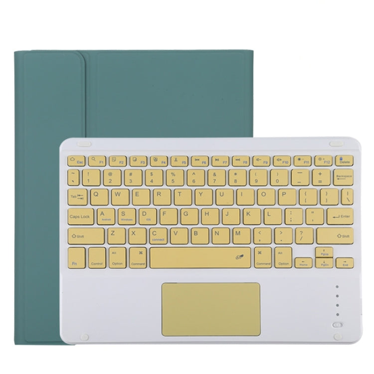 TG11BC Detachable Bluetooth Yellow Keyboard Microfiber Leather Tablet Case for iPad Pro 11 inch (2020), with Touchpad & Pen Slot & Holder (Dark Green) - For iPad Pro by PMC TechLife | Online Shopping South Africa | PMC TechLife