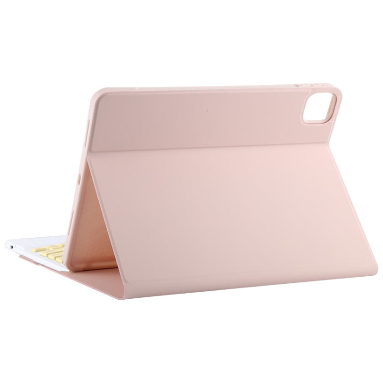 TG11BC Detachable Bluetooth Yellow Keyboard Microfiber Leather Tablet Case for iPad Pro 11 inch (2020), with Touchpad & Pen Slot & Holder (Pink) - free shipping - PMC TechLife - Order now!