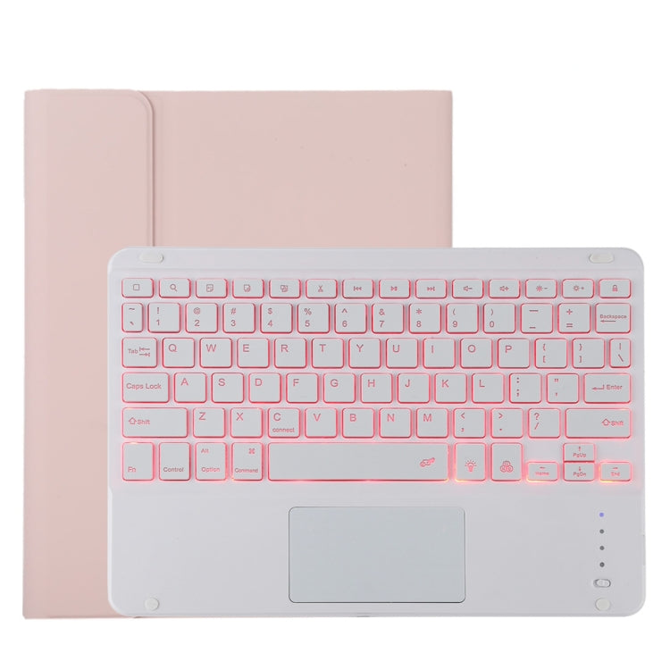 TG11BCS Detachable Bluetooth White Keyboard Microfiber Leather Tablet Case for iPad Pro 11 inch (2020), with Backlight & Touchpad & Pen Slot & Holder (Pink) - For iPad Pro by PMC TechLife | Online Shopping South Africa | PMC TechLife