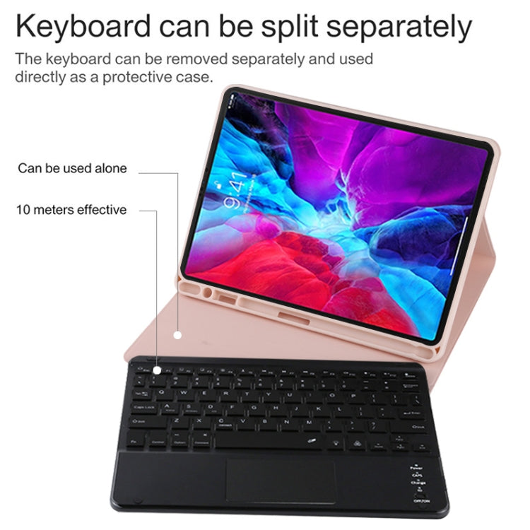 TG11BCS Detachable Bluetooth Black Keyboard Microfiber Leather Tablet Case for iPad Pro 11 inch (2020), with Backlight & Touchpad & Pen Slot & Holder (Pink) - For iPad Pro by PMC TechLife | Online Shopping South Africa | PMC TechLife