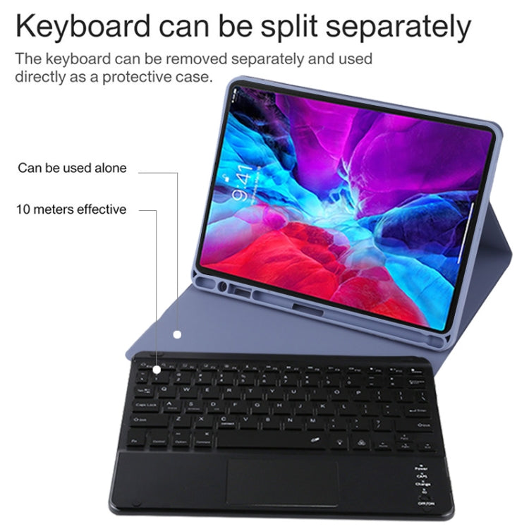 TG11BCS Detachable Bluetooth Black Keyboard Microfiber Leather Tablet Case for iPad Pro 11 inch (2020), with Backlight & Touchpad & Pen Slot & Holder (Purple) - For iPad Pro by PMC TechLife | Online Shopping South Africa | PMC TechLife