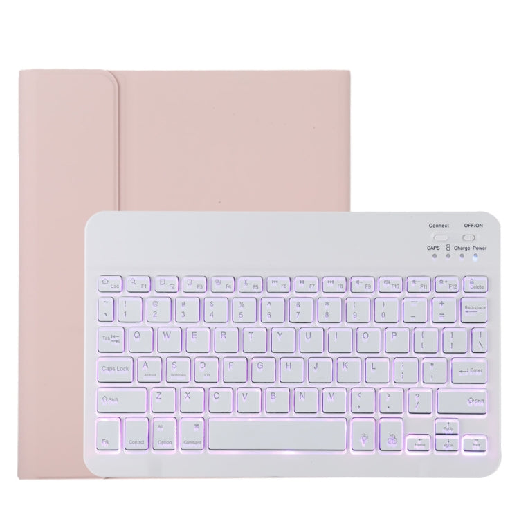 TG11BS Detachable Bluetooth White Keyboard Microfiber Leather Tablet Case for iPad Pro 11 inch (2020), with Backlight & Pen Slot & Holder (Pink) - For iPad Pro by PMC TechLife | Online Shopping South Africa | PMC TechLife