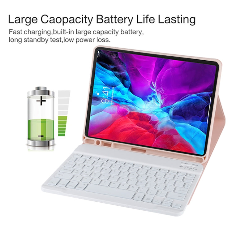 TG11BS Detachable Bluetooth White Keyboard Microfiber Leather Tablet Case for iPad Pro 11 inch (2020), with Backlight & Pen Slot & Holder (Pink) - For iPad Pro by PMC TechLife | Online Shopping South Africa | PMC TechLife