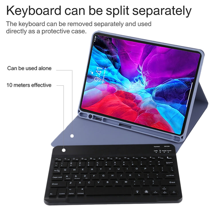 TG11BS Detachable Bluetooth Black Keyboard + Microfiber Leather Tablet Case for iPad Pro 11 inch (2020), with Backlight & Pen Slot & Holder(Purple) - For iPad Pro by PMC TechLife | Online Shopping South Africa | PMC TechLife