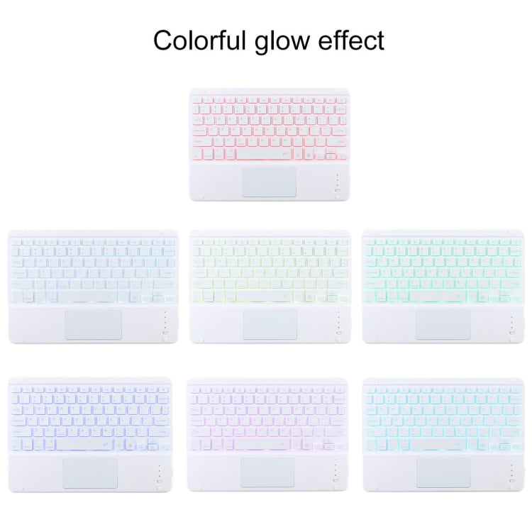 TG-102BCS Detachable Bluetooth White Keyboard + Microfiber Leather Tablet Case for iPad 10.2 inch / iPad Air (2019), with Touch Pad & Backlight & Pen Slot & Holder (Dark Green) - For iPad Air by PMC TechLife | Online Shopping South Africa | PMC TechLife