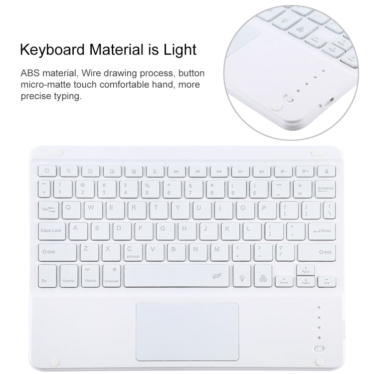 TG-102BCS Detachable Bluetooth White Keyboard + Microfiber Leather Tablet Case for iPad 10.2 inch / iPad Air (2019), with Touch Pad & Backlight & Pen Slot & Holder (Dark Green) - For iPad Air by PMC TechLife | Online Shopping South Africa | PMC TechLife