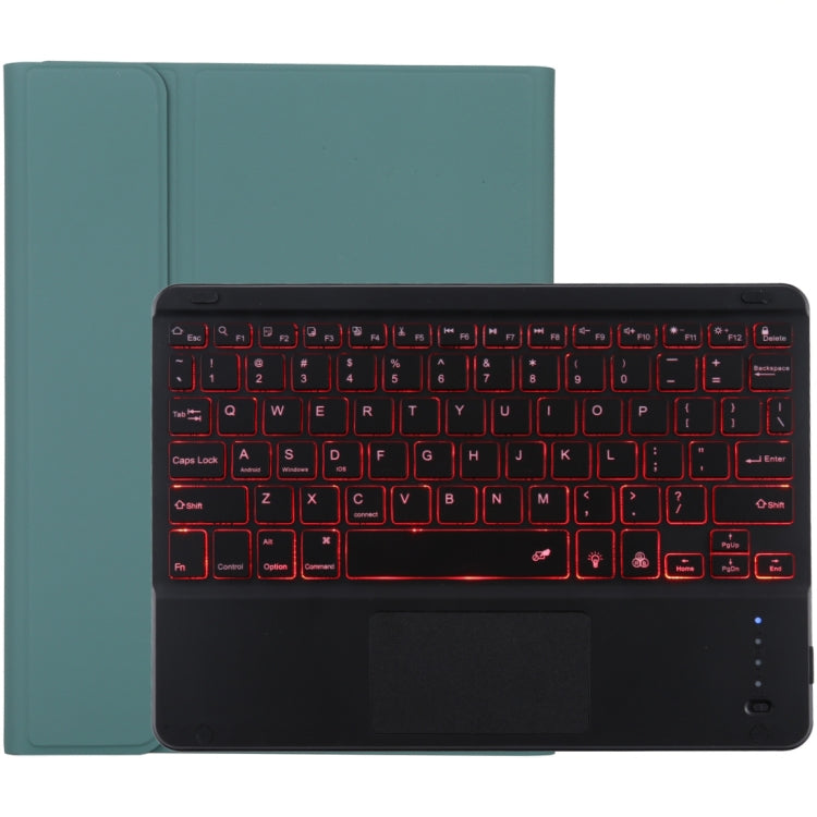 TG-102BCS Detachable Bluetooth Black Keyboard + Microfiber Leather Tablet Case for iPad 10.2 inch / iPad Air (2019), with Touch Pad & Backlight & Pen Slot & Holder (Dark Green) - For iPad Air by PMC TechLife | Online Shopping South Africa | PMC TechLife