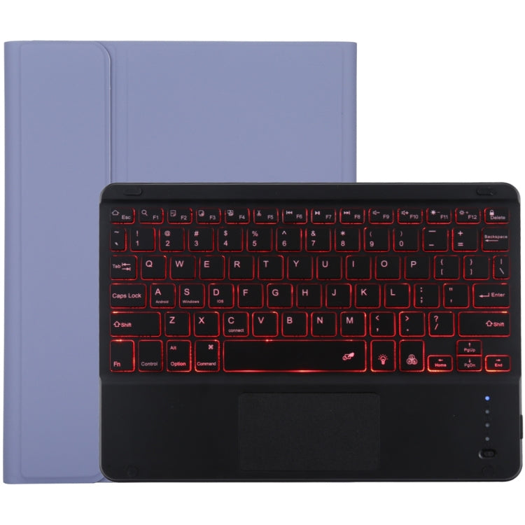 TG-102BCS Detachable Bluetooth Black Keyboard + Microfiber Leather Tablet Case for iPad 10.2 inch / iPad Air (2019), with Touch Pad & Backlight & Pen Slot & Holder (Purple) - For iPad Air by PMC TechLife | Online Shopping South Africa | PMC TechLife