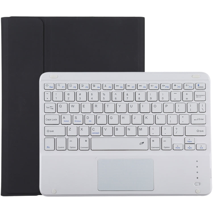 TG-102BC Detachable Bluetooth White Keyboard + Microfiber Leather Tablet Case for iPad 10.2 inch / iPad Air (2019), with Touch Pad & Pen Slot & Holder(Black) - free shipping - PMC TechLife - Order now!