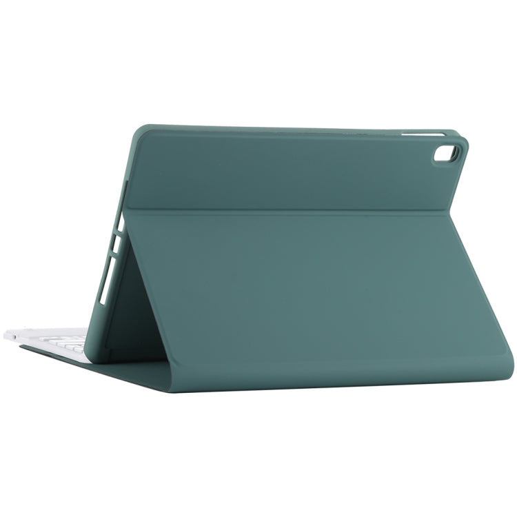 TG-102BC Detachable Bluetooth White Keyboard + Microfiber Leather Tablet Case for iPad 10.2 inch / iPad Air (2019), with Touch Pad & Pen Slot & Holder(Dark Green) - For iPad Air by PMC TechLife | Online Shopping South Africa | PMC TechLife