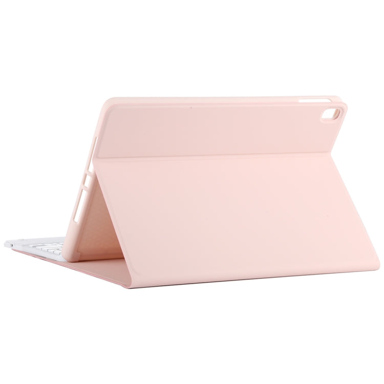 TG-102BC Detachable Bluetooth White Keyboard + Microfiber Leather Tablet Case for iPad 10.2 inch / iPad Air (2019), with Touch Pad & Pen Slot & Holder(Pink) - For iPad Air by PMC TechLife | Online Shopping South Africa | PMC TechLife