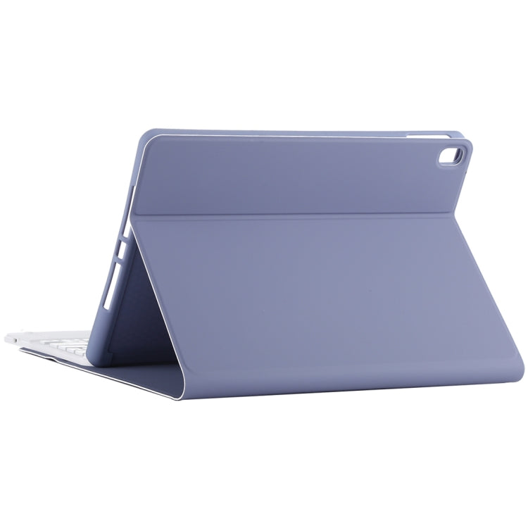 TG-102BC Detachable Bluetooth White Keyboard + Microfiber Leather Tablet Case for iPad 10.2 inch / iPad Air (2019), with Touch Pad & Pen Slot & Holder(Purple) - free shipping - PMC TechLife - Order now!