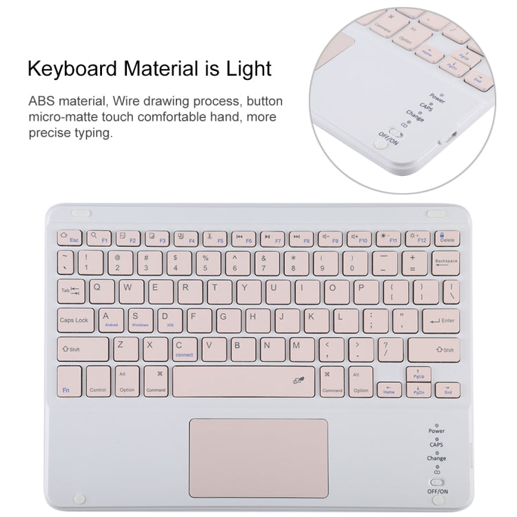 TG-102BC Detachable Bluetooth Pink Keyboard + Microfiber Leather Tablet Case for iPad 10.2 inch / iPad Air (2019), with Touch Pad & Pen Slot & Holder(Black) - For iPad Air by PMC TechLife | Online Shopping South Africa | PMC TechLife