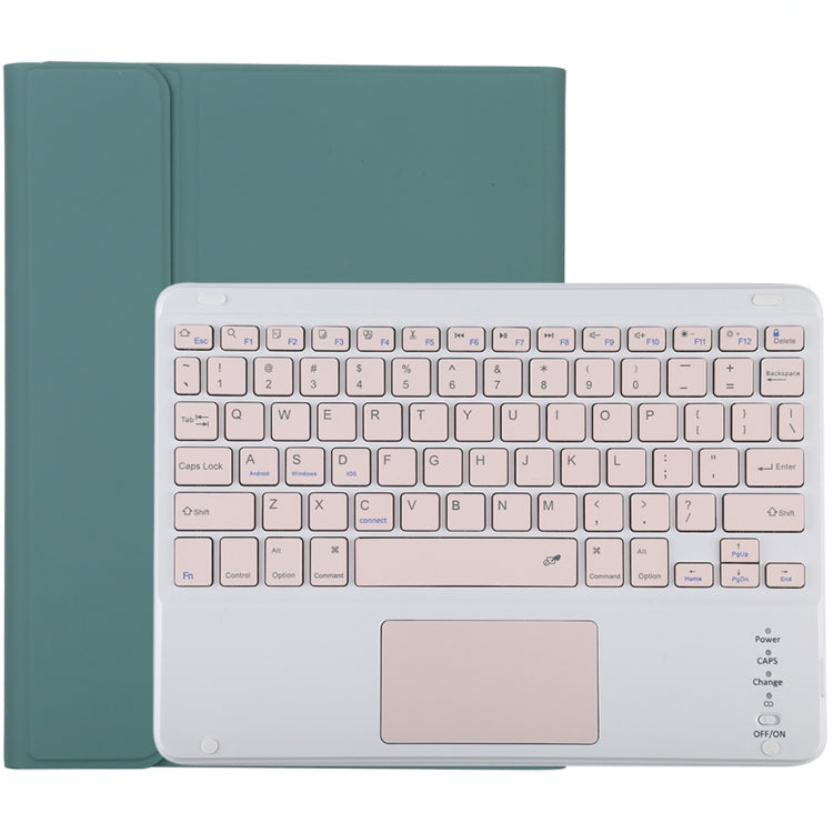 TG-102BC Detachable Bluetooth Pink Keyboard + Microfiber Leather Tablet Case for iPad 10.2 inch / iPad Air (2019), with Touch Pad & Pen Slot & Holder(Dark Green) - For iPad Air by PMC TechLife | Online Shopping South Africa | PMC TechLife