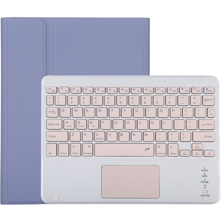 TG-102BC Detachable Bluetooth Pink Keyboard + Microfiber Leather Tablet Case for iPad 10.2 inch / iPad Air (2019), with Touch Pad & Pen Slot & Holder(Purple) - For iPad Air by PMC TechLife | Online Shopping South Africa | PMC TechLife