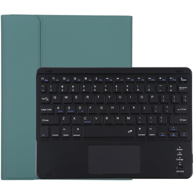TG-102BC Detachable Bluetooth Black Keyboard + Microfiber Leather Tablet Case for iPad 10.2 inch / iPad Air (2019), with Touch Pad & Pen Slot & Holder(Dark Green) - For iPad Air by PMC TechLife | Online Shopping South Africa | PMC TechLife