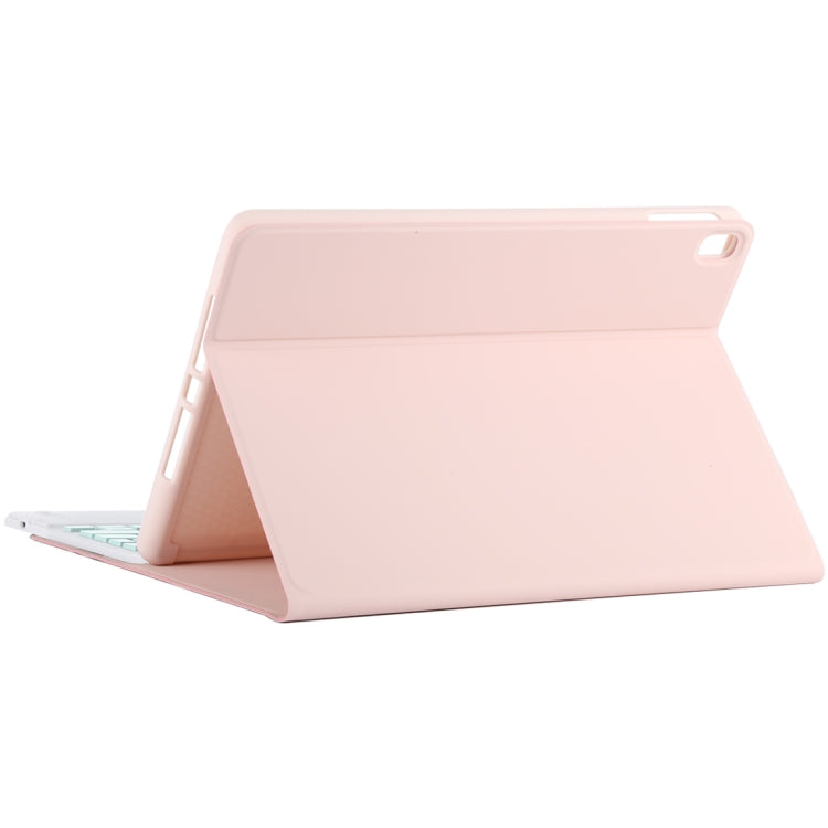 TG-102BC Detachable Bluetooth Green Keyboard + Microfiber Leather Tablet Case for iPad 10.2 inch / iPad Air (2019), with Touch Pad & Pen Slot & Holder (Pink) - For iPad Air by PMC TechLife | Online Shopping South Africa | PMC TechLife
