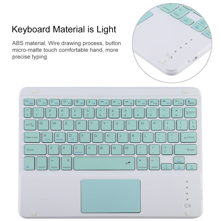 TG-102BC Detachable Bluetooth Green Keyboard + Microfiber Leather Tablet Case for iPad 10.2 inch / iPad Air (2019), with Touch Pad & Pen Slot & Holder (Purple) - For iPad Air by PMC TechLife | Online Shopping South Africa | PMC TechLife