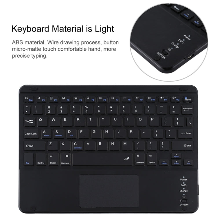 TG109BC Detachable Bluetooth Black Keyboard + Microfiber Leather Tablet Case for iPad Air 2020, with Touch Pad & Pen Slot & Holder (Black) - For iPad Air by PMC TechLife | Online Shopping South Africa | PMC TechLife