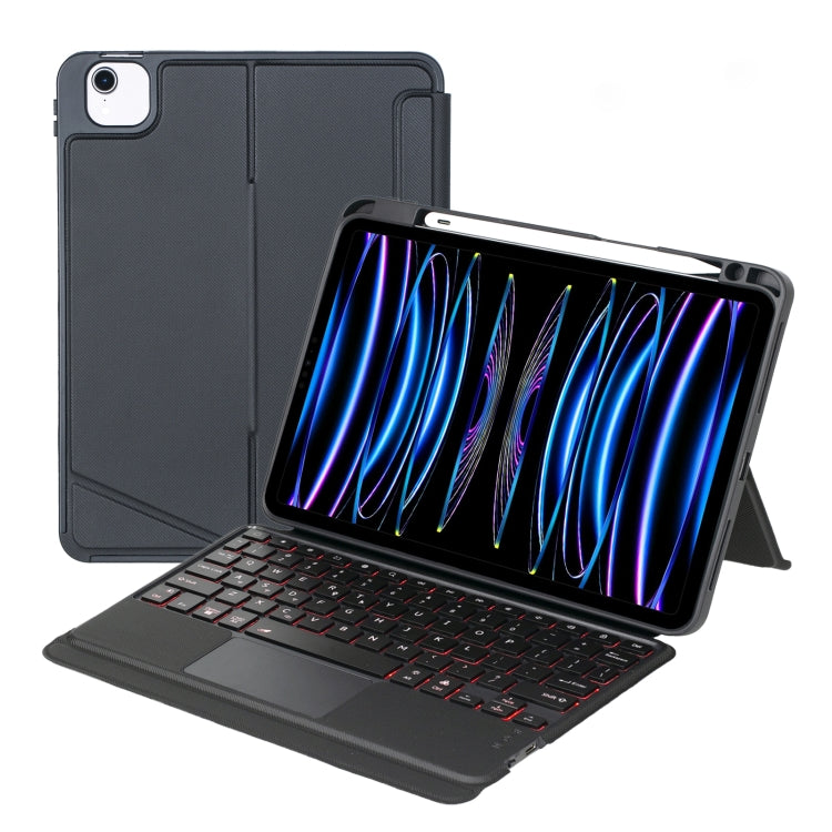T11-AS For iPad Air 11 2025 / Air 5 / 4 10.9 / Pro 11 2022&2021&2020&2018 Touch Backlight Split Type Bluetooth Keyboard Leather Case - Universal by PMC TechLife | Online Shopping South Africa | PMC TechLife | Buy Now Pay Later Mobicred