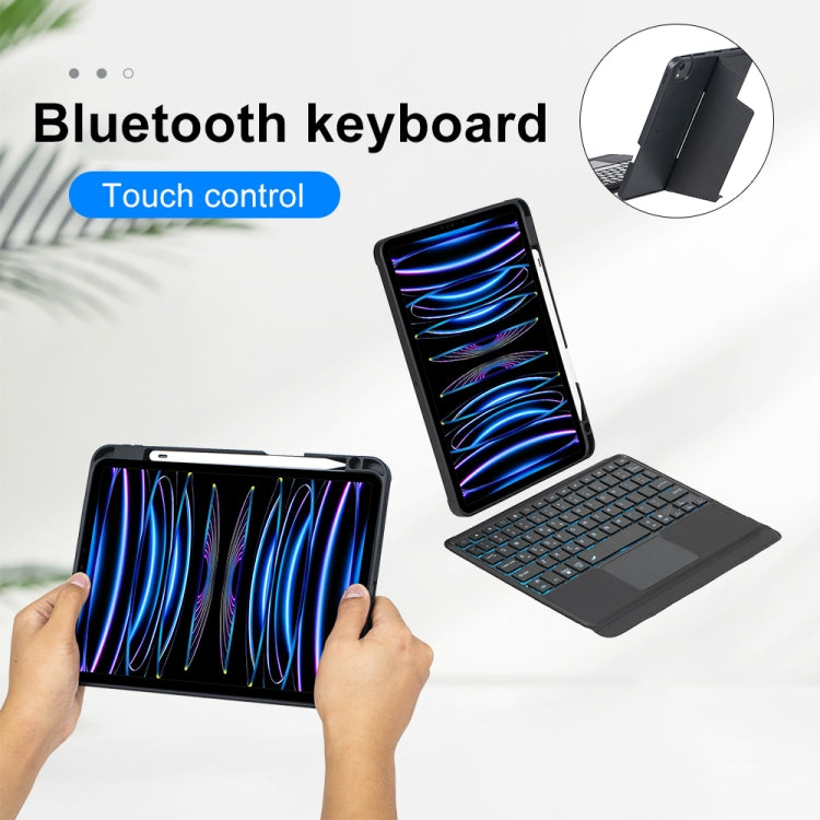 T11-AS For iPad Air 11 2025 / Air 5 / 4 10.9 / Pro 11 2022&2021&2020&2018 Touch Backlight Split Type Bluetooth Keyboard Leather Case - Universal by PMC TechLife | Online Shopping South Africa | PMC TechLife | Buy Now Pay Later Mobicred