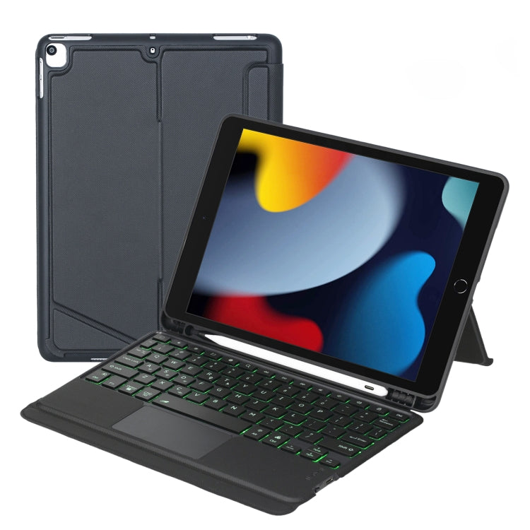 T102-AS For iPad 10.2 2021/2020/2019 / Air 3 10.5/Pro 10.5 Touch Backlight Split Type Bluetooth Keyboard Leather Case - Universal by PMC TechLife | Online Shopping South Africa | PMC TechLife