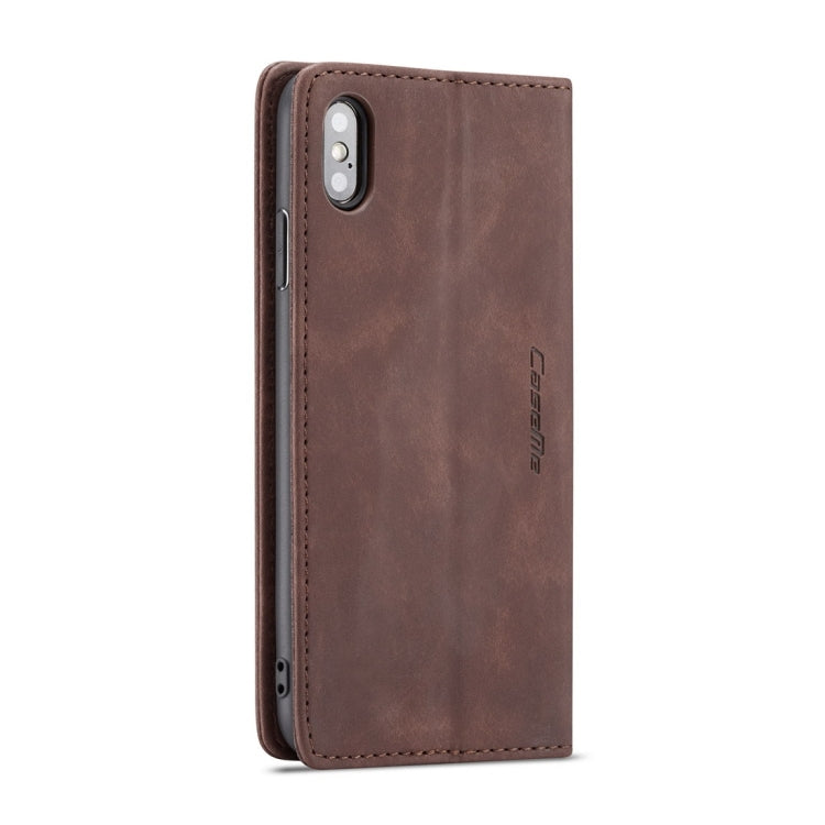 For iPhone XS Max CaseMe-013 Multifunctional Retro Frosted Horizontal Flip Leather Case with Card Slot & Holder & Wallet(Coffee) - More iPhone Cases by CaseMe | Online Shopping South Africa | PMC Jewellery | Buy Now Pay Later Mobicred